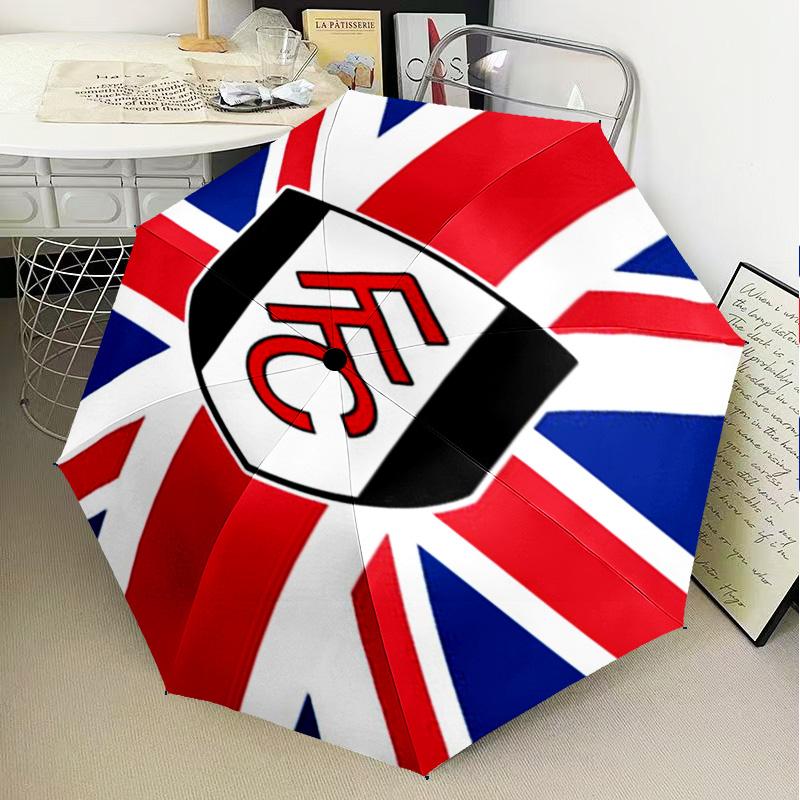 1PC Fulham F.C Printed Umbrella Folding Umbrella, Automatic Umbrella 8-Frame for Travel, Camping Fan Gifts Christmas Gifts