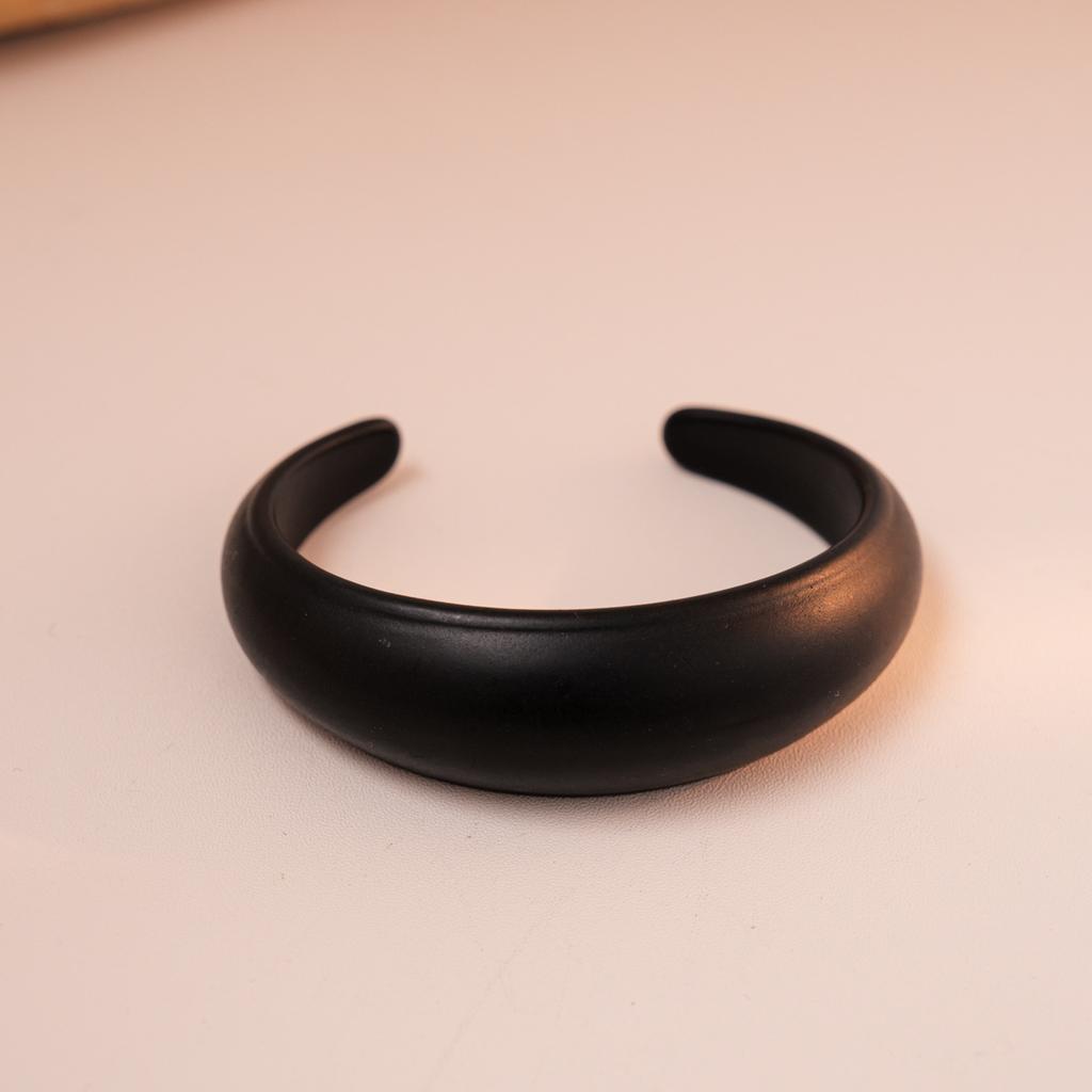 DIEZI Fashion Vintage Black Cuff Bangles Hip Hop Geometric Irregular Acrylic Resin Wide Bangles Bracelet Women Men Jewelry
