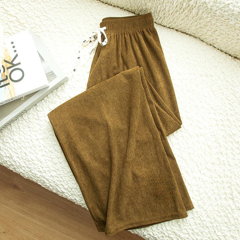 Вельветовые брюки, осенние и зимние драпированные брюки с высокой талией, повседневные широкие брюки