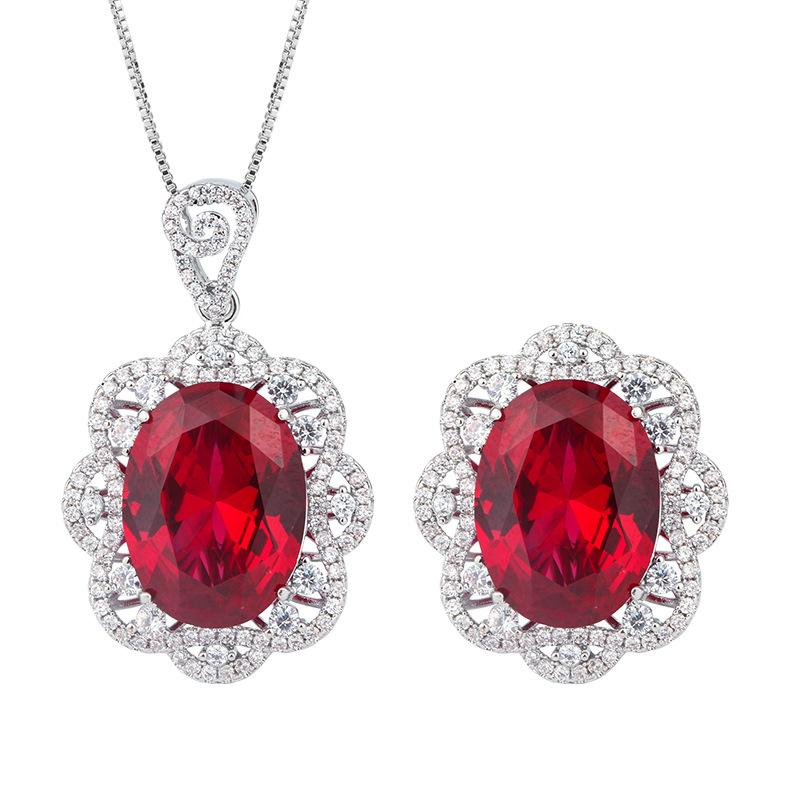 Jewelry Copper Bottom Gold-Plated Simulation Color Treasure Temperament Luxury Large Denier-Shaped Set Main Stone 15 * 20