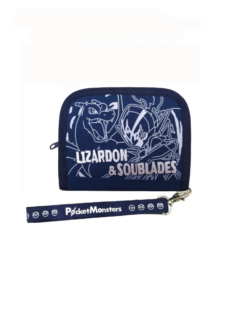 Pokemon [Charizard & Sawblaze] Round Wallet Navy PM 4192 NVY