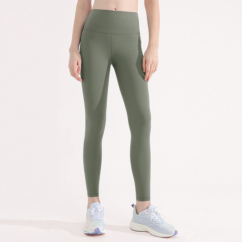 

Lu Same Style Yoga Pants Women s High Waist Nude Feel Fitness Pants Peach Hip Raise Waist Fine Pants Moisture Absorption Quick-Drying Sports Tights Tea cyan S