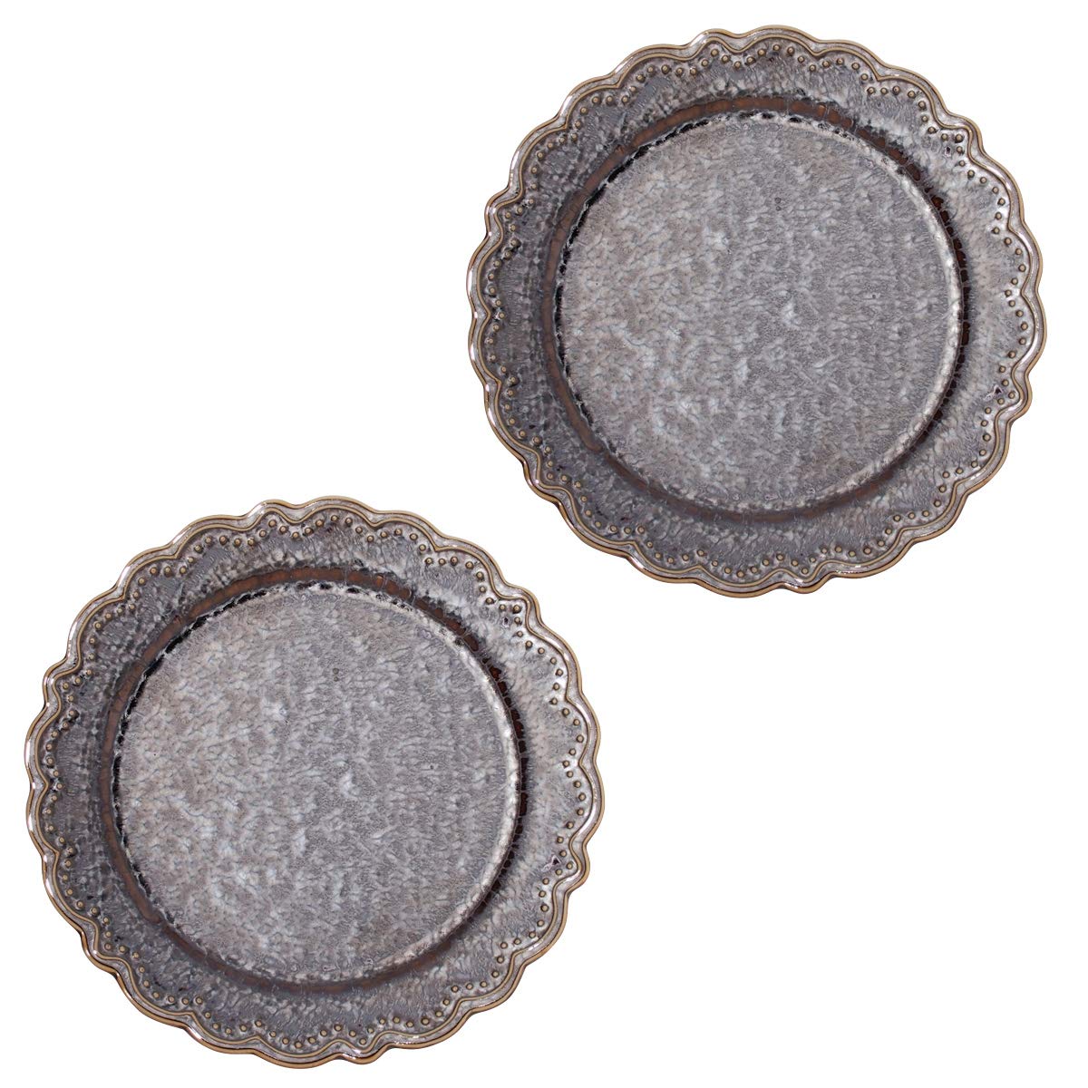 

Minoru Pottery Mino Ware omnis 110 Round Plates, KURO, Set of 2, 11.1 x H1.6cm