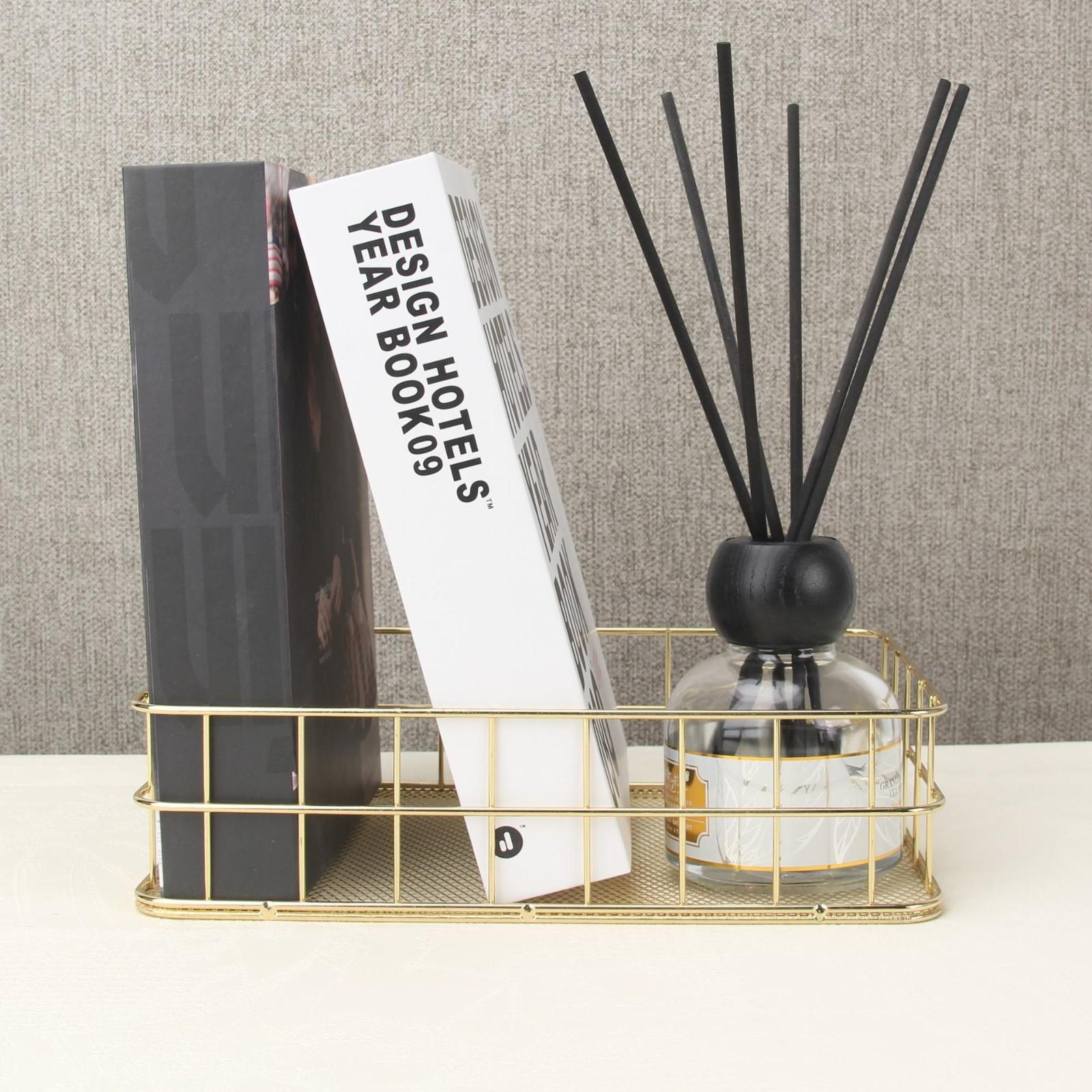 

Бытовой предмет Рама для хранения Железный ящик для хранения, Настольное хранение предметов 2 шт. One Size золотой