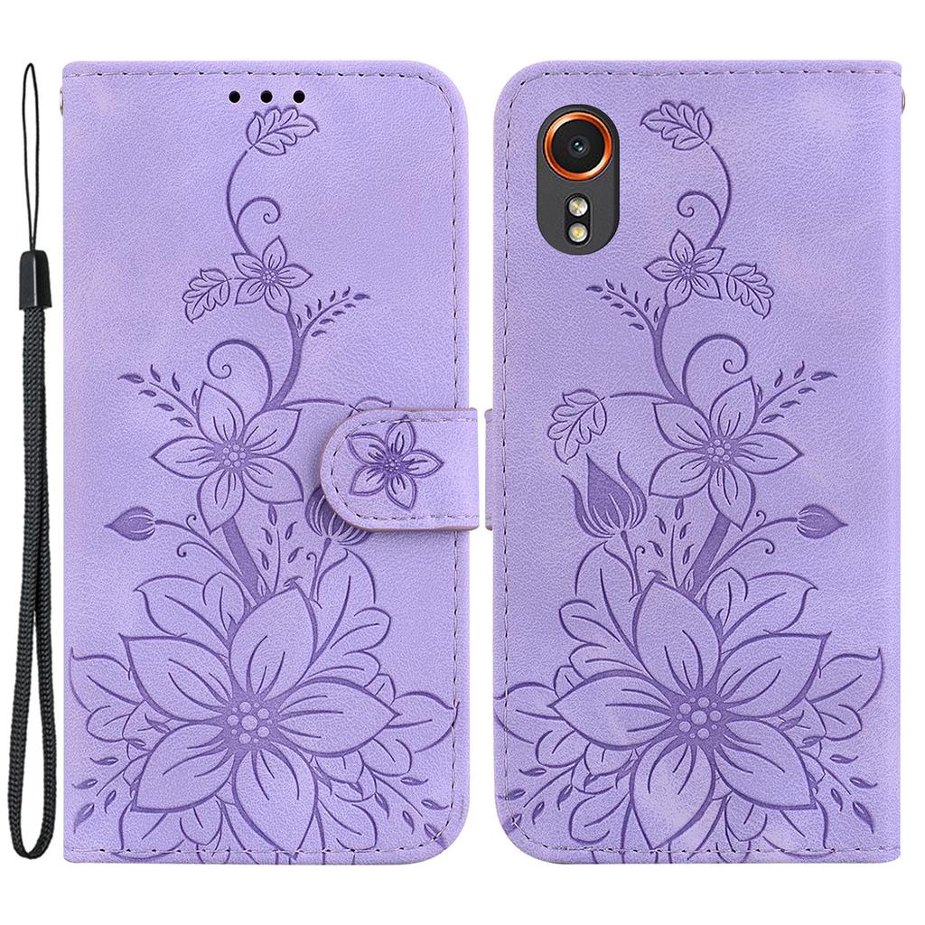 For Samsung Galaxy Xcover7 Case Flower Leather Phone Cover with Wallet Function