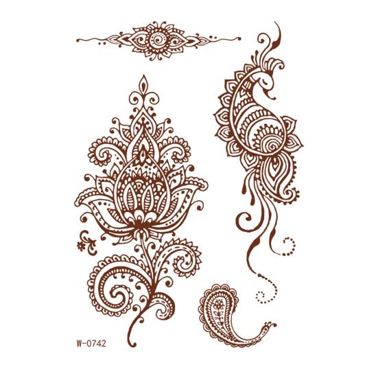 Waterproof Tattoo Stickers Middle Eastern Lace Temporary Tattoos for Women Adults Adhesive Body Art Stickers