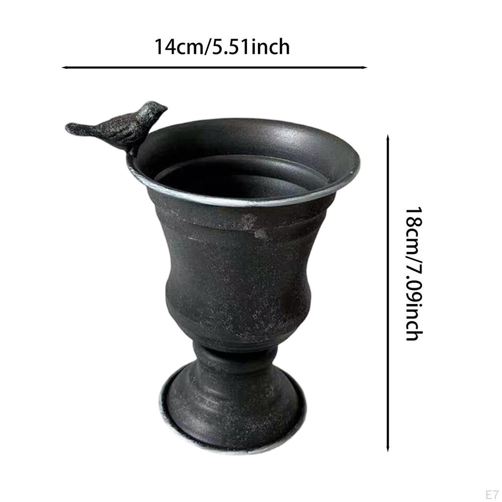 Flower Pot Vase Figurine with Drainage Hole Gift Statue Decorative Plant Container Planter