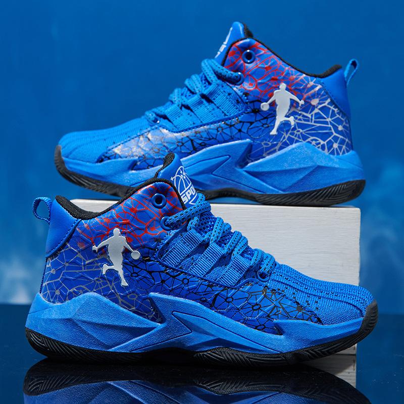 Zapatillas de baloncesto juveniles para hombre de caña alta de malla transpirable, antideslizantes y resistentes al desgaste, zapatillas de combate real para estudiantes, zapatillas deportivas para niños, para mujer