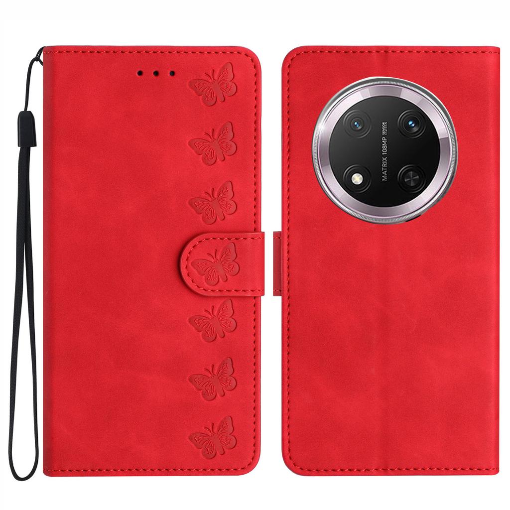 For Honor X9c 5G Case Imprinted Butterfly Leather Wallet Phone Cover