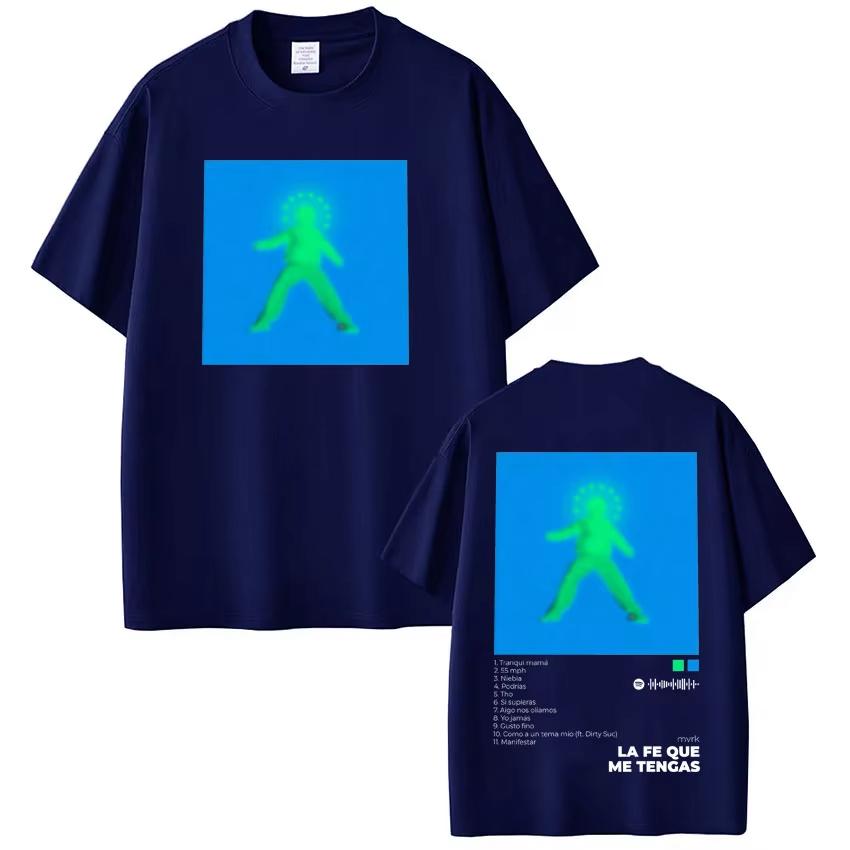 Rapper Mvrk La Fe Que Me Tengas Album Print Tshirt Men Women Fashion Tshirt Casual Pure Cotton ONeck Tshirts Streetwear