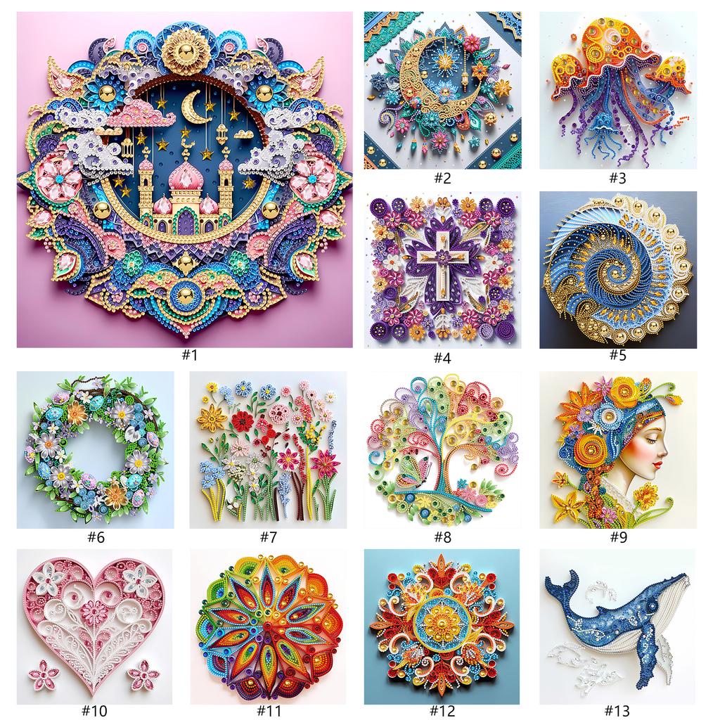 Abstract Special Shape Quilling DIY Partial Drill Diamond Art Kit 30x30cm Crystal Diamond Art for Adults Home Wall Decor