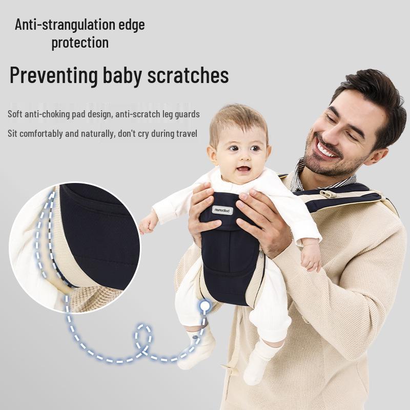 Lightweight 4-Season Baby Carrier with Waist Stool - Multifunctional, Two-Way, Hands-Free Design