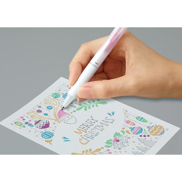 Pilot Keserame Erasable Glitter Ballpoint Pen 0.7mm 6-Color Set LKKB-138F- Pastel Colors