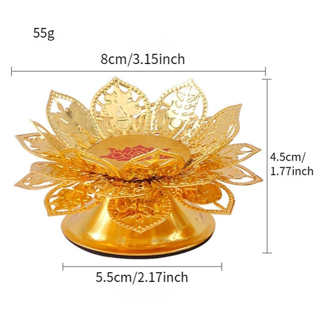 Ghee Lamp Holder Oil Lamp Dish Dimmable Buddhist Alloy Butter Lamp Holder for Living Room Home Desktop Decoration Ornament
