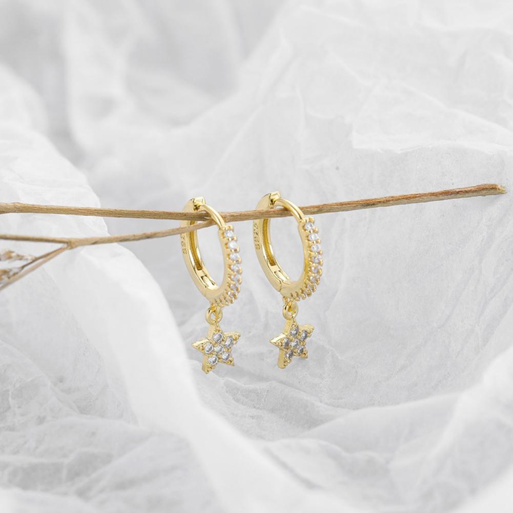 Fashion Creative Korean Style Sweet Lovely Diamond Star Earrings Jewelry Gift For Girls
