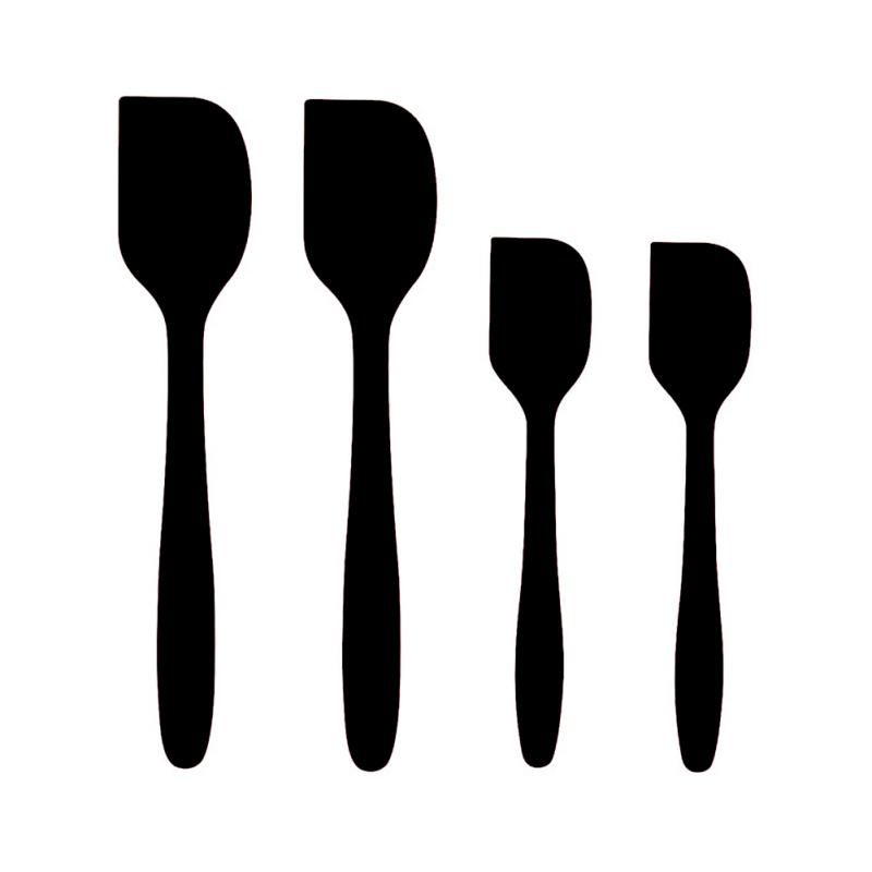 4 Pcs/set Food Grade Silicone Cake Cream  Spatula Set High Heat Resistant Nonstick Kitchen Scraper