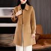 Red Design Double-sided Wool Coat Women's Autumn and Winter New Medium and Long Wool Coat