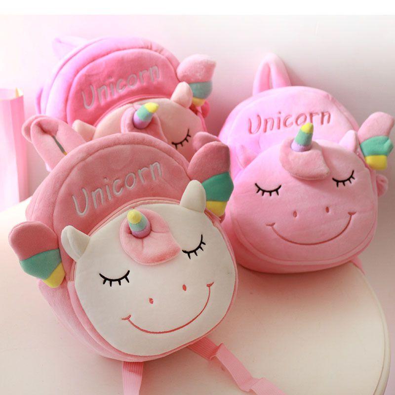 Kawaii Unicorn Plush Backpack For Kids With Soft Mini Coin Purse Pink And White Colors