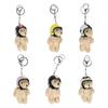 The Four Limbs Moves Helmeted Bear Keychains Korean Style Plush Key Chain Cute   Bag Decoration