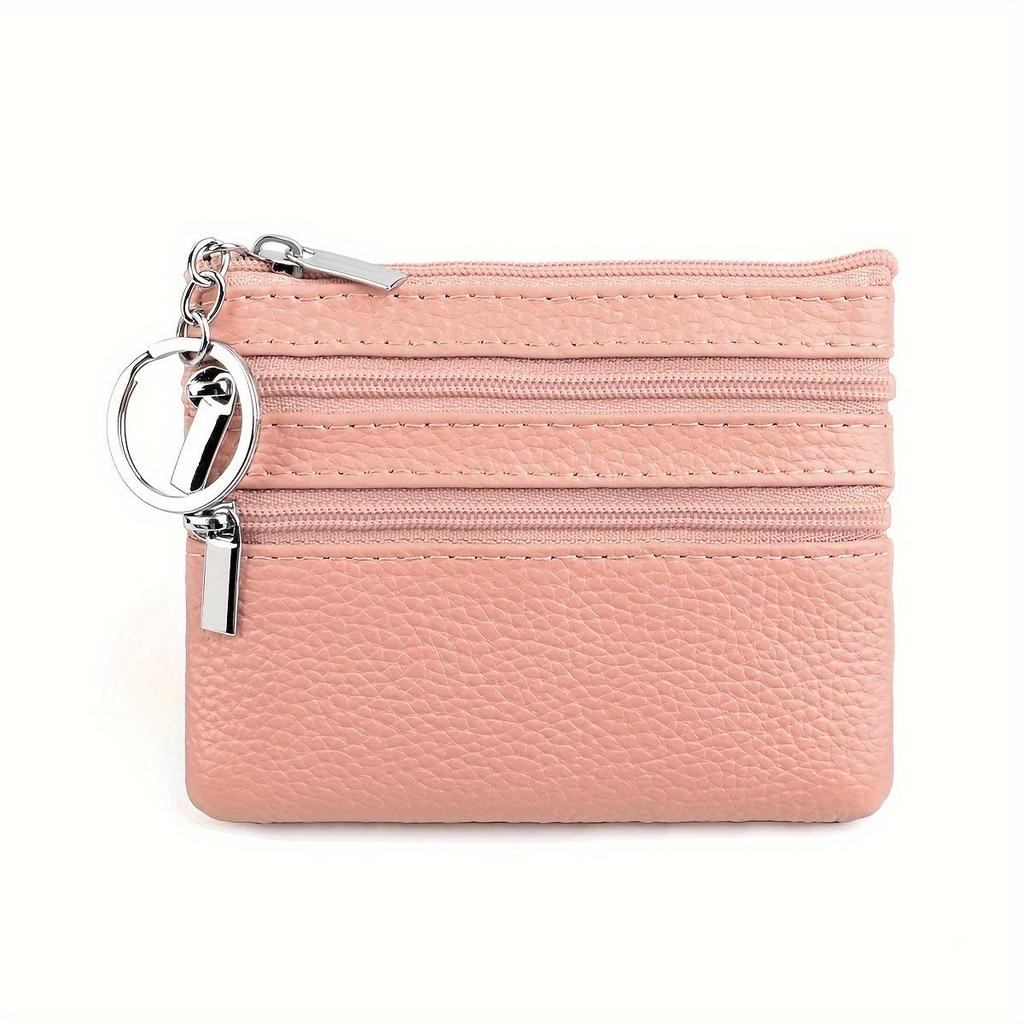 Porte-monnaie en cuir véritable pour femme, Mini pochette en peau de vache, Mini portefeuille avec chaîne