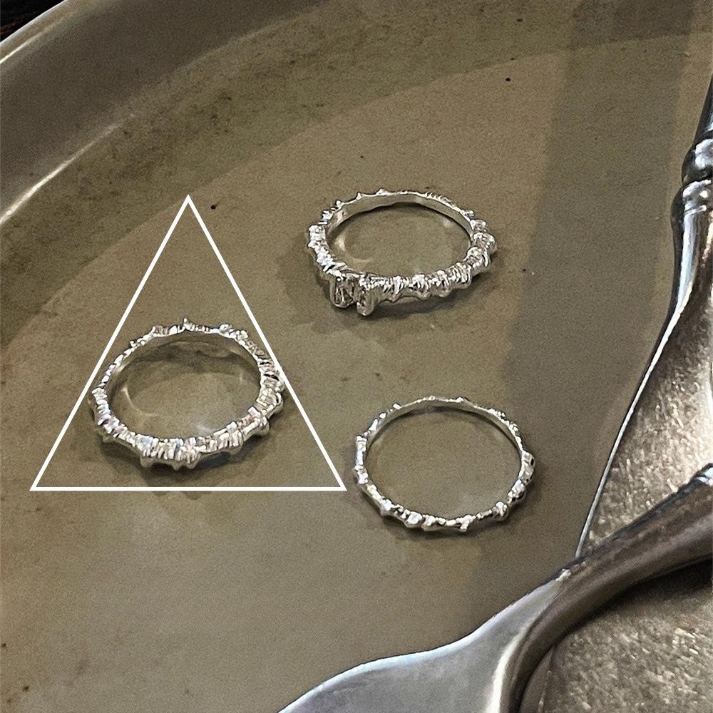 Retro S plain ring, non-fading light luxury index finger ring, open ring.