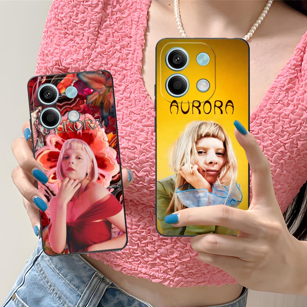 Aurora Aksnes Mobile Cell Phone Case for Xiaomi Redmi Note 14 13 12 11 S Pro Plus 4G 5G Colorful Printing Cover Cover Cellphones