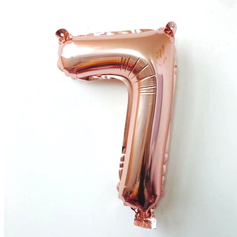 32-Inch Rose Gold Digital Balloon, Medium Aluminum Film Alphanumeric 0-9 Inflatable Decorative 2023 New Year'S Balloon