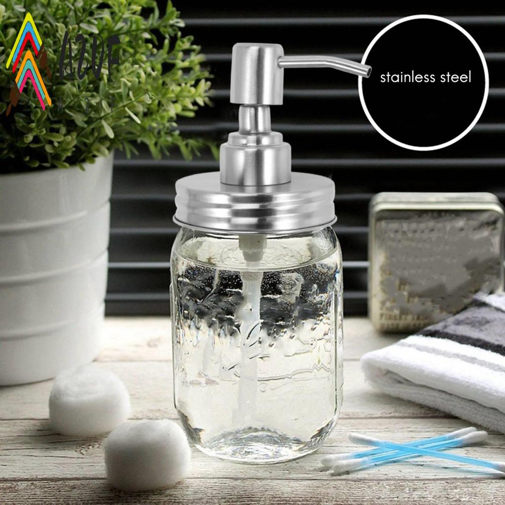 A20F-2 Pack Jar Soap Dispenser Lids Kit Stainless Steel Lotion Dispenser Pump Soap Dispenser Lids Rust Proof Bathroom