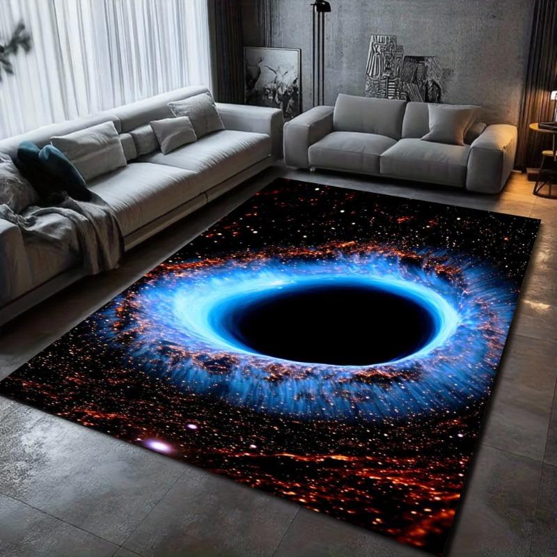 3D Visual Illusion Black Hole Galaxy Area Rug Space Universe Home Decor Carpet Soft Non-slip Floor Mat for Living Room Bedroom