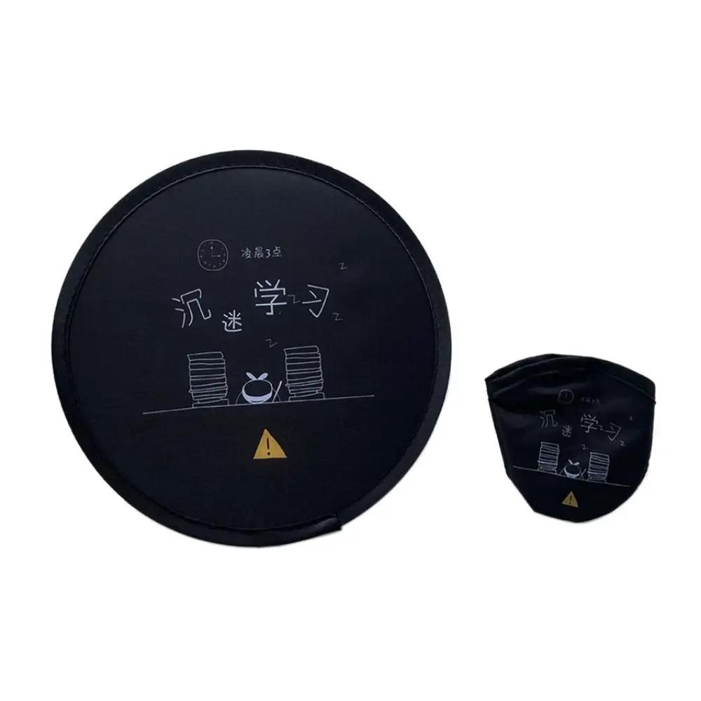 

Fashion Decorative Mini Flying Disk Fan Cartoon with Pocket Hand Fan Collapsible Fan Round Pocket Fan Summer