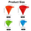 4 Pack Silicone Collapsible Kitchen Funnel for Water Beer Oil Filling Bottles 2 Size Flexible Foldable Mini Small Large Scoop Funnel Set Camp Kitchen
