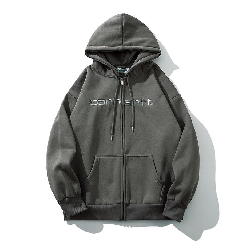 Carhartt 2025 Mikina so zipsom a fleecovou podšívkou s 3D výšivkou pre mužov a ženy