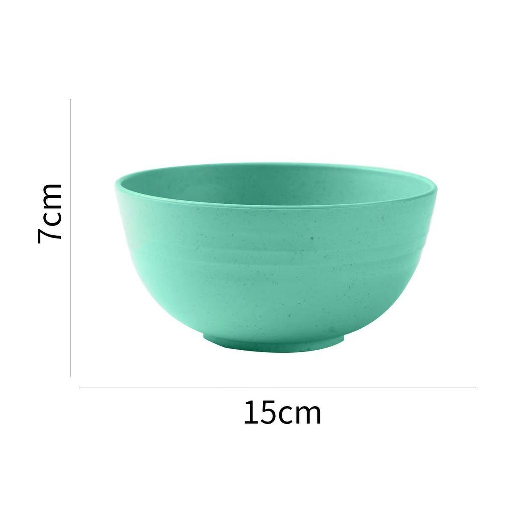 Durable Wheat Straw 15cm Noodle Bowl with Lid - Ideal for Dorms and Kids