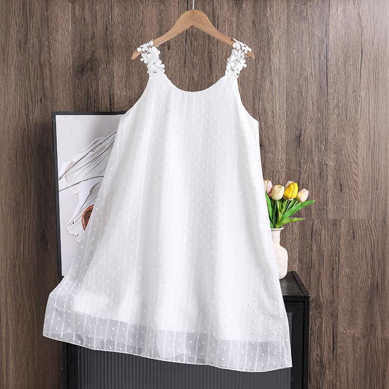 Girls  Fashionable Dress - Spring/Summer Children s Floral Bandeau Dress, Elegant Formal Gown, Princess Dress 130cm=8Y белый