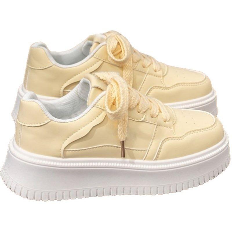 Women's New Little White Shoes Thick-soled Versatile Board Shoes Soft-soled Heightening Casual Sports Shoes Board Shoes Thick-soled Little White Shoes
