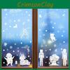 Window Holiday Pvc Sticker With Snowflakes Santa Snowmen For Christmas Decor