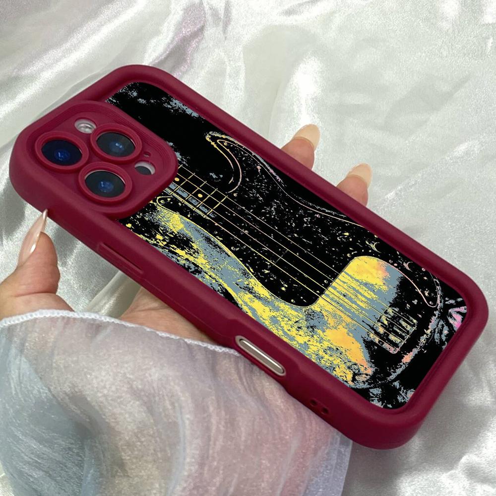 JT56 Bass Vintage Phone for iPhone 17 16 15 Pro Max Samsung S26 S25 Ultra A17 A16 A07 A56 A55 Xiaomi 15T Redmi Note 14 Pro Plus Soft TPU Case Cover