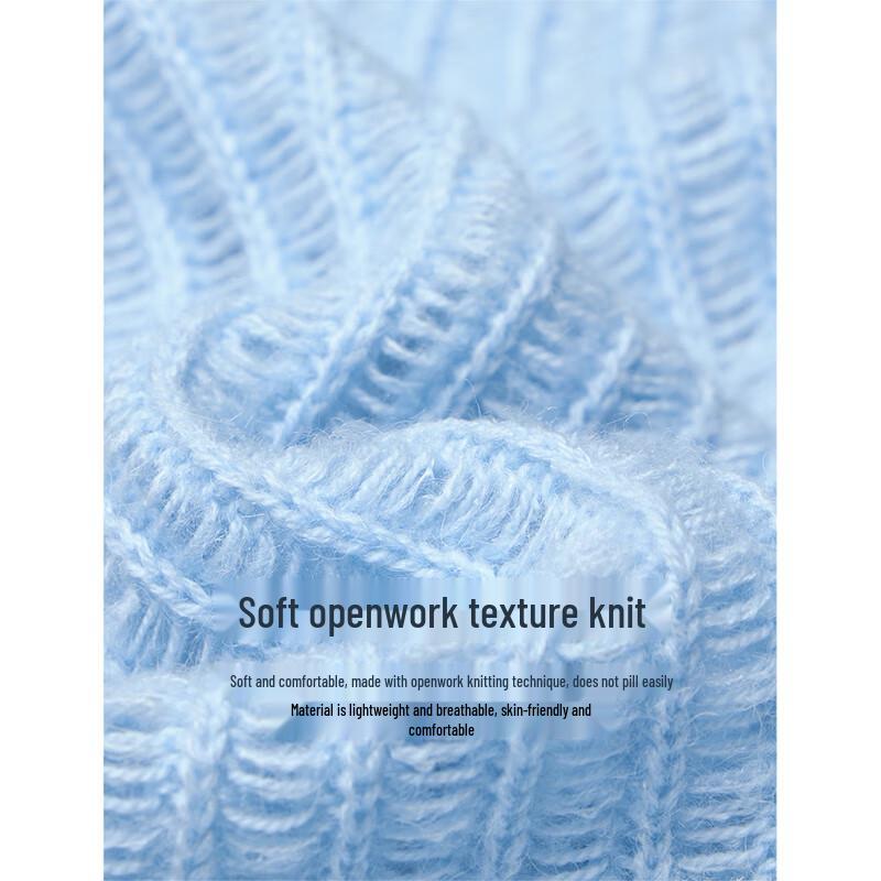 INMAN French Hollow-Out Soft Round Neck Knit Pullover Sweater