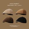 Autumn and Winter Retro Corduroy Forward Hat Fashionable British Style Newsboy Hat  Japanese Street Literary Duck Cap for Men and Women
