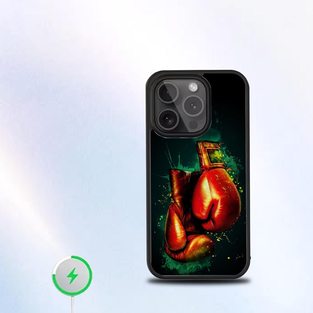 Strong Boxing Gloves Sport Phone Case For IPhone 16 15 14 13 12 11 Pro Mini Max Soft Magnetic Cover