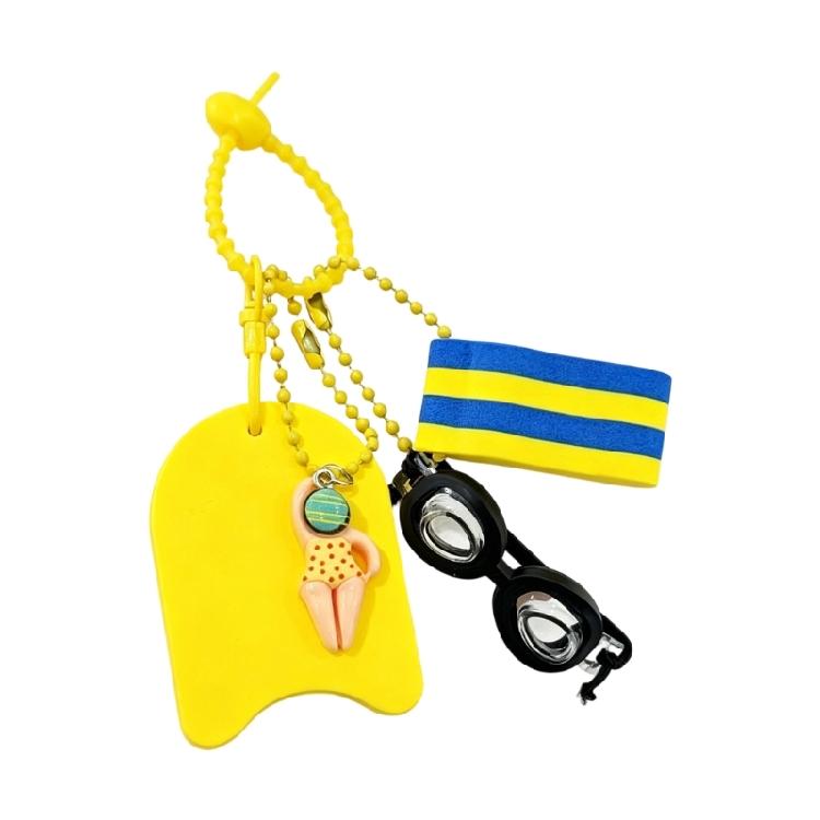 Swimmer Accessory Keychain Charm with Mini Pool Inspired Details, Bag Hanging Accent for Daily Carry and Key Storage