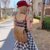 Casual Summer Woven Backpack For Women With Large Capacity And Dual Carrying Options