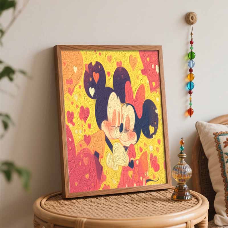 Disney Oil Painting Kit Canvas Romantic Valentine DIY Home Decor Gift