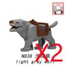 MOC Mediaeval Times Building Blocks Orc Mounts Wolf Flags Army Soldiers Character Accessories Bricks Animal Toys Gifts R064 DIY