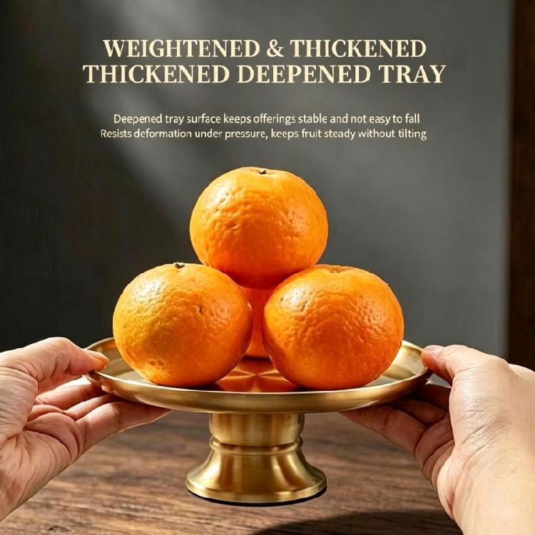 Home Display Serving Tray in Metal for Fruit Placement, Tea Table Use and Entry Table Organization with Round Form for Daily Styling