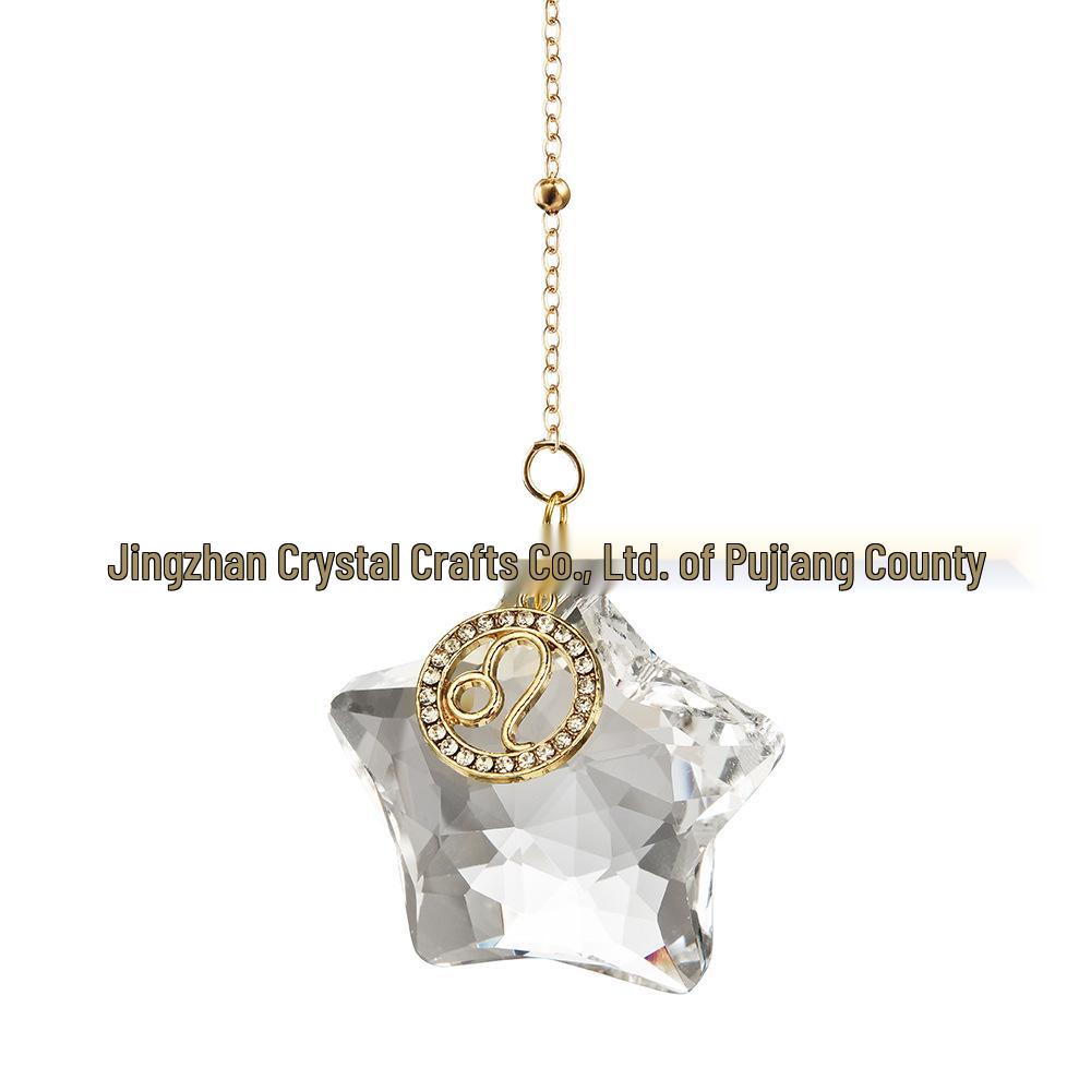 12 Constellations Moon & Pentagram Crystal Sun Catcher Pendant Set