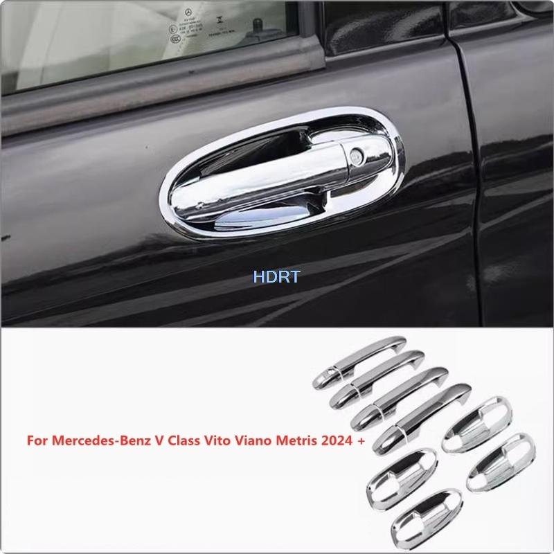 Car Styling Exterior Sticker Door Handle Frame Gate Bowl Cover Accessories For Mercedes-Benz V Class Vito Viano Metris 2024 +