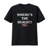 Damen Jersey Shore Wo Ist Der Strand Rundhals T-Shirt Schwarz Groß Vintage Gewaschen Grafik Dehnbar Weich Vielseitig
