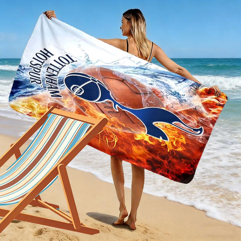 Spurs Logo Print Beach Towel, Large Soft Quick Dry Towel for Beach Camping Swimming