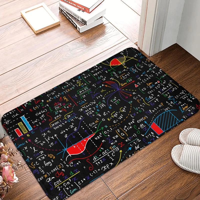 Science Theme Door Mat E=mc² Scientific Elements Non-slip Entrance Rug for Home Decor Living Room Bedroom Nerds Collection